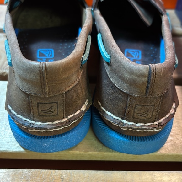 Sperry Men's Authentic Original™ Top-Sider 'Dark Brown & Neon Blue' - Picture 7 of 8